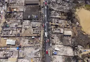 The wildfires in Chile reached urban areas and destroyed entire neighborhoods. Photo: Desafío Levantemos Chile