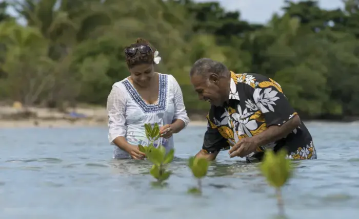Patricia Mallam helped plant mangrove in her native country, Fiji