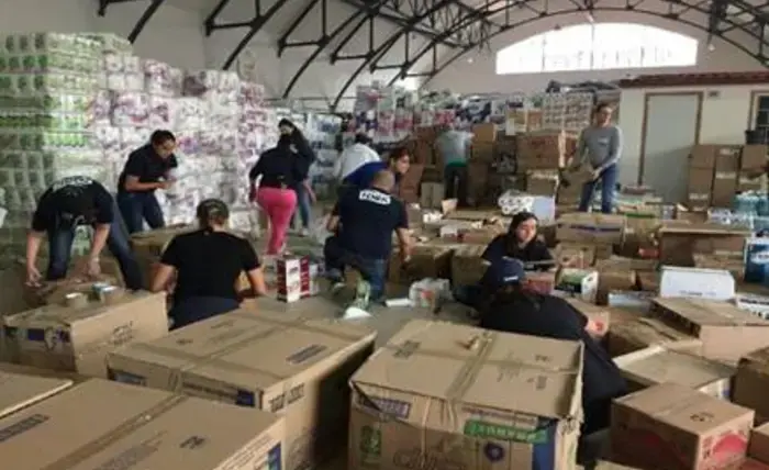 CENACED staff work in the warehouse in Mexico