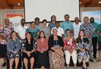 Delegates from Pacific region with hosts FCEF, PIFS and PRP. Picture: SUPPLIED