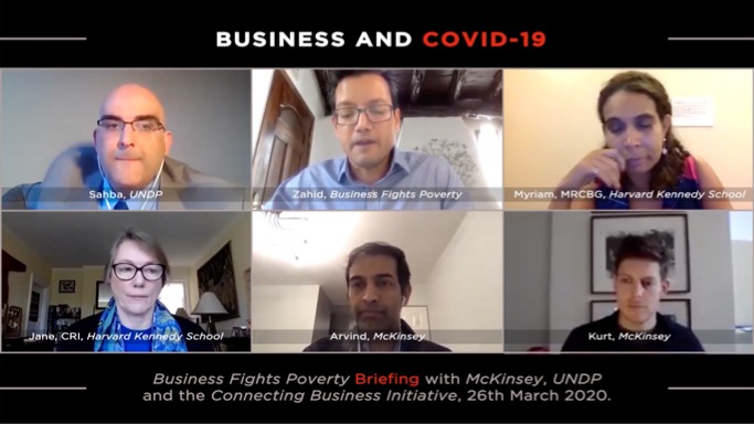 Screenshot of the panelists during the webinar