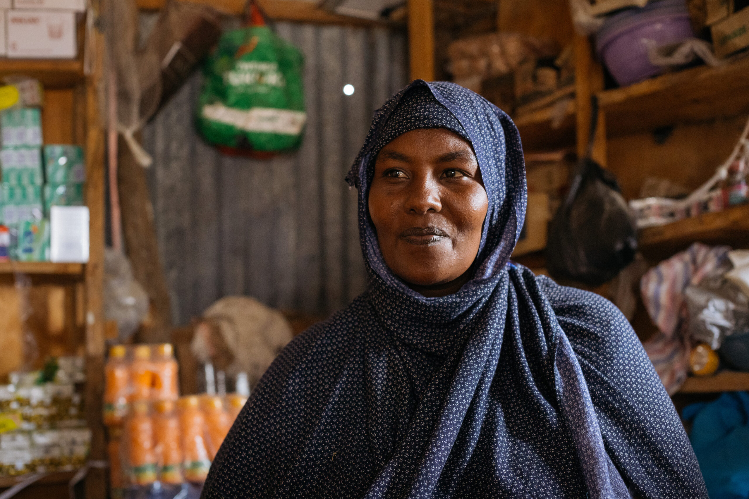 A business owner in Kenya supported by the Red Cross