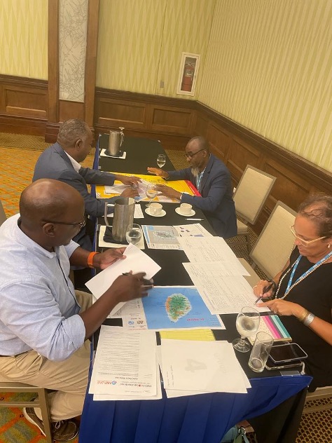 The SimEx The simulation exercise, or SimEX, focused on the scenario of a Category 5 Hurricane making landfall on the island of St. George. Photo: Iria Gonzalez, CBi