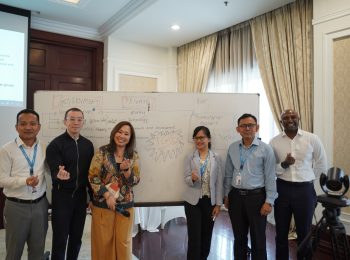 Rhiza Nery with the middle managers batch representing the national disaster management organizations from Cambodia, Myanmar, and Singapore.