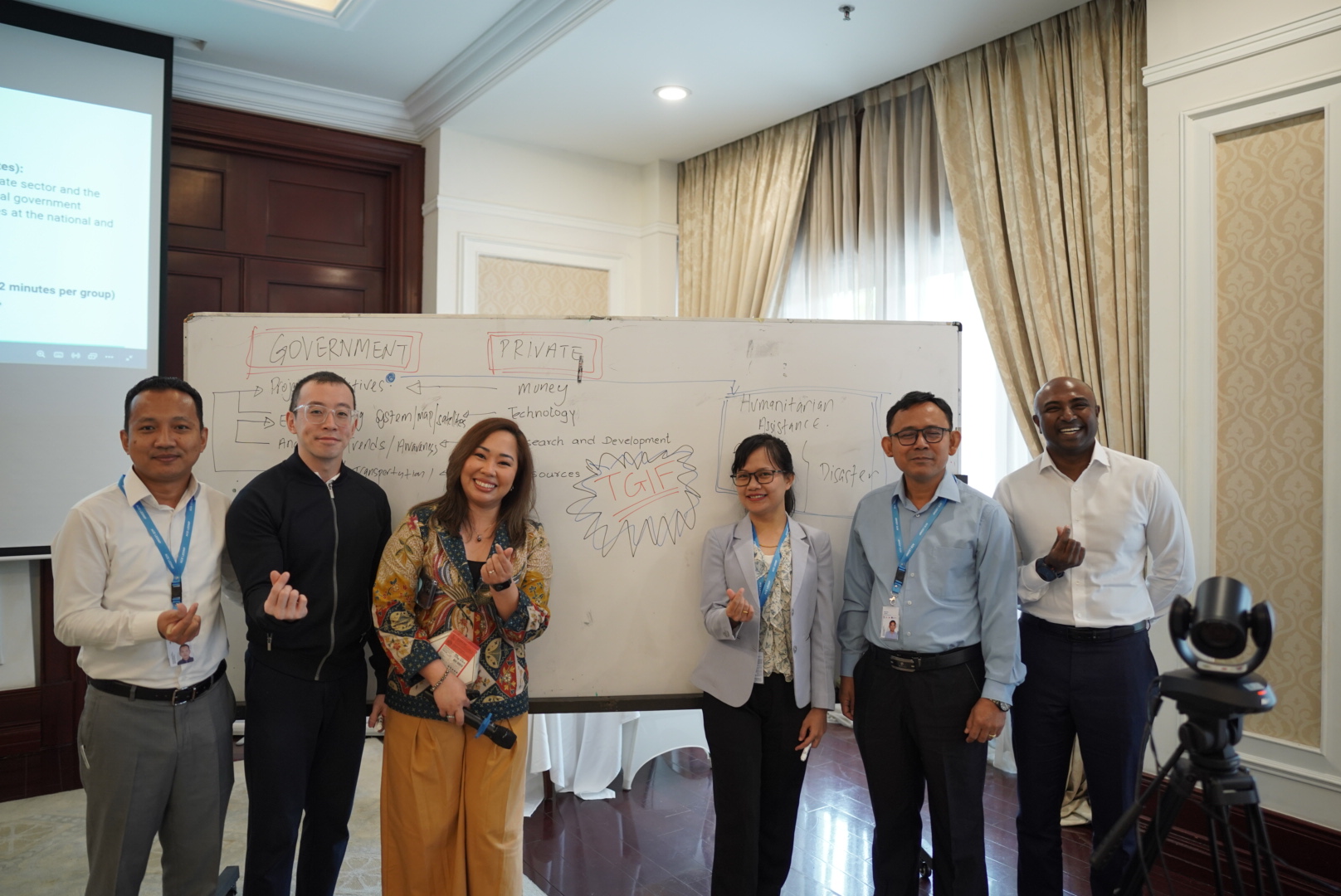 Rhiza Nery with the middle managers batch representing the national disaster management organizations from Cambodia, Myanmar, and Singapore.