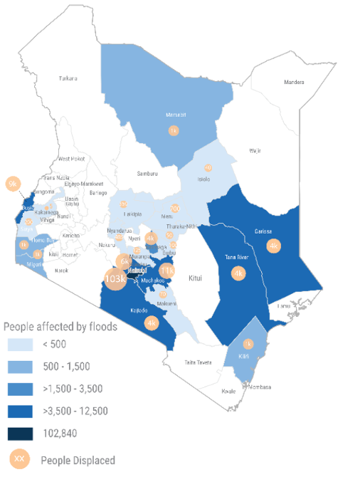 Kenya heavy rains and flooding flash update, OCHA