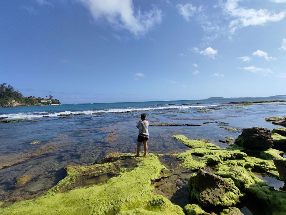 Seheno admiring the view of the Indian Ocean from the Southeast of Madagascar.