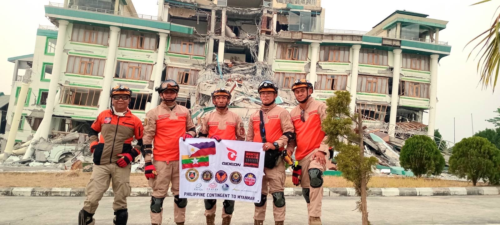   Credit: Ted Esguerra (Energy Devt Corporation). Private sector representatives from PDRF member companies, First Philippine Holdings / Energy Development Corporation and Apex Mining, who were part of the Philippine Humanitarian Inter-agency Contingent for Myanmar. 