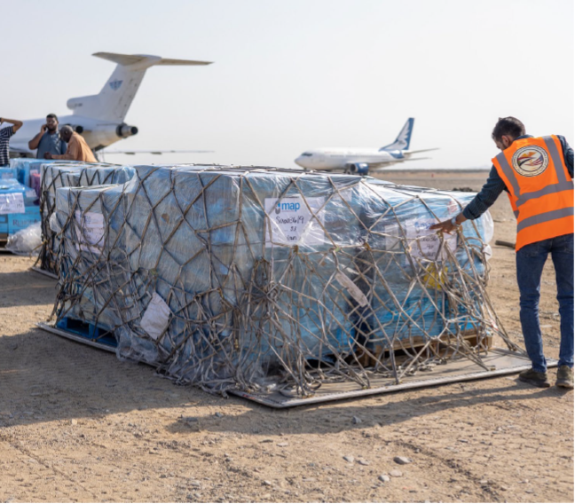 Airlink partners Project HOPE and MAP International support a medical delivery shipment for Sudan.