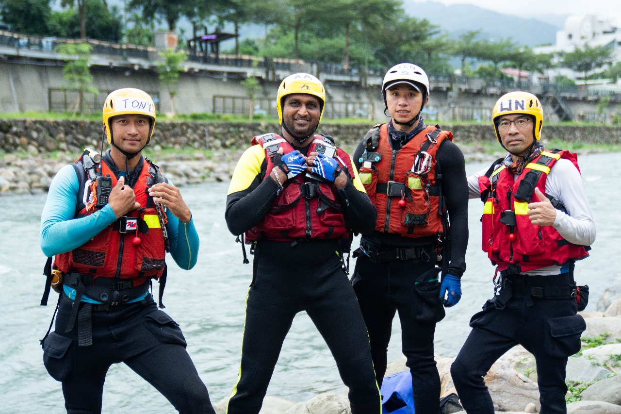 Asanka and other participants in the advanced swift water search and rescue training course held in Taiwan. Photo: A-PAD SL