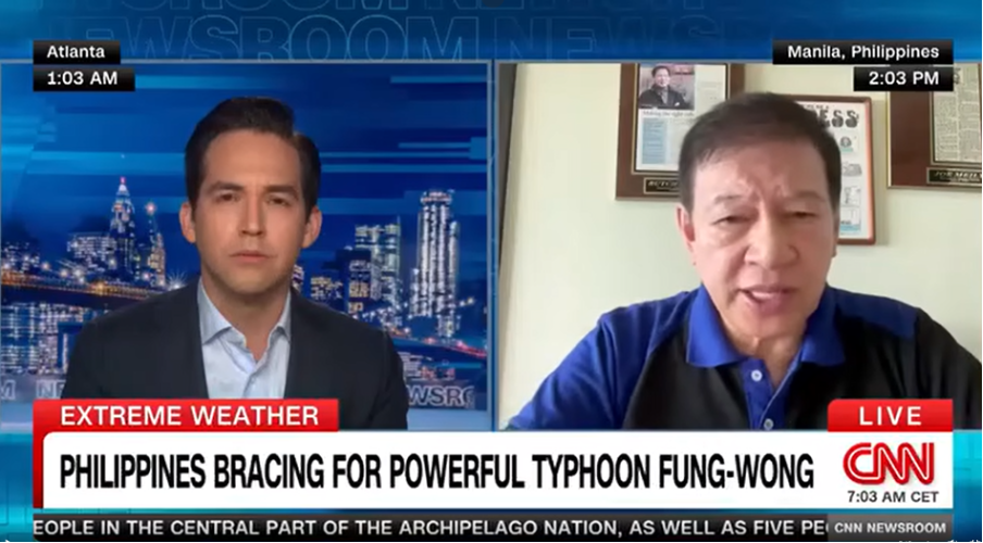 PDRF President Rene “Butch” Meily shares updates on private sector response efforts in interviews with CNN.