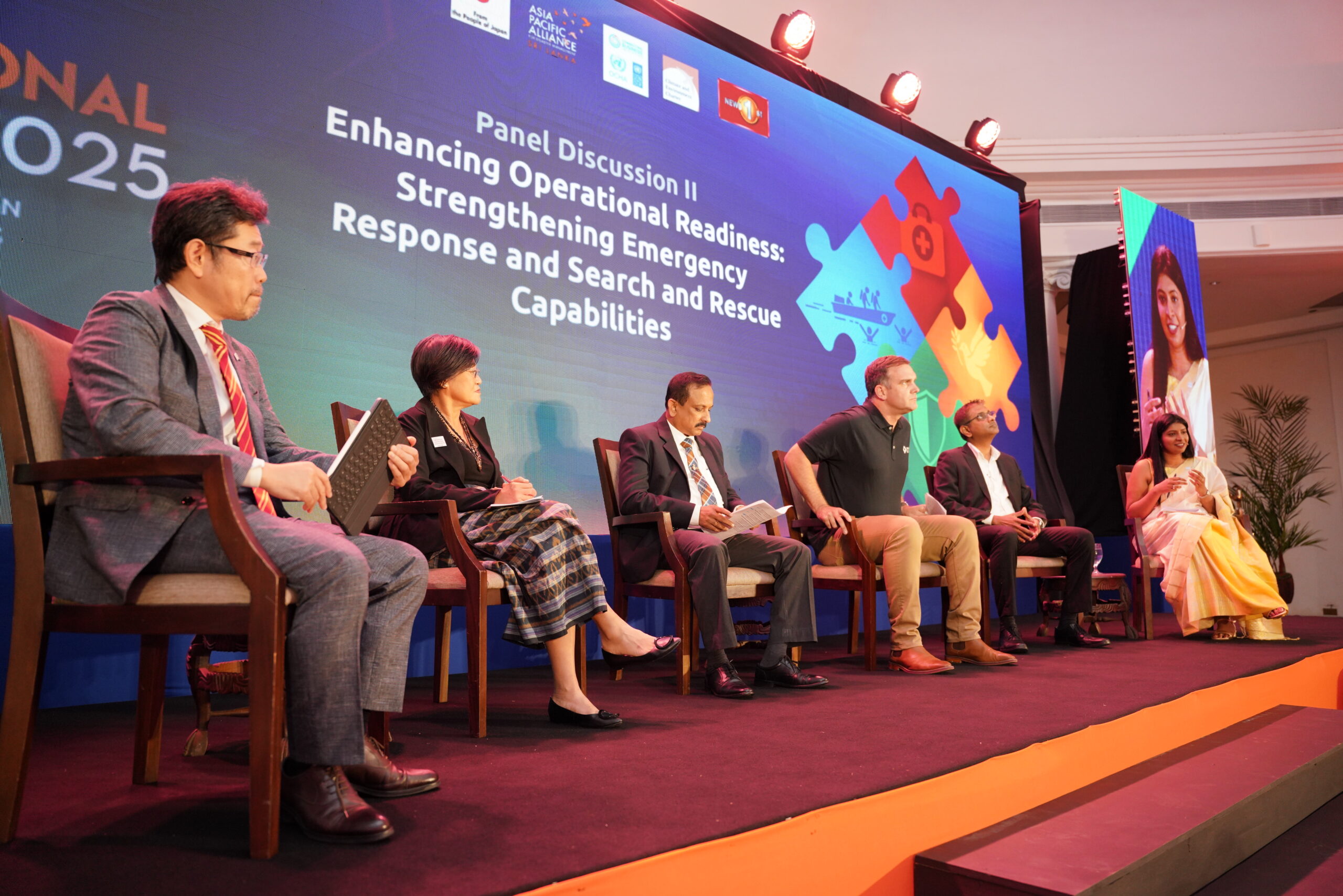 The discussion on “Enhancing Operational Readiness” brought together leaders from air-medical deployment, humanitarian logistics, port operations, community-based search & rescue, and private-sector innovation. Photo: A-PAD SL