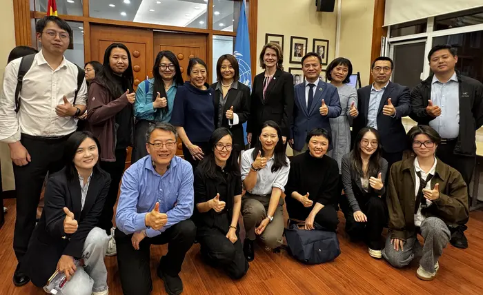 Representatives from leading Chinese enterprise and philanthropic actors came together to explore how China’s private sector capabilities can be better integrated into global disaster response and humanitarian action. Photo: OCHA