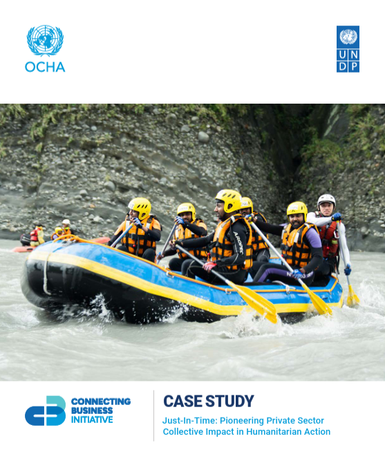 The cover of the Case study on CBI as a prime example of collective action features a photo of a team undergoing a swift water search and rescue training in Taiwan, facilitated by CBI Member Network A-PAD Sri Lanka. Photo: A-PAD SL