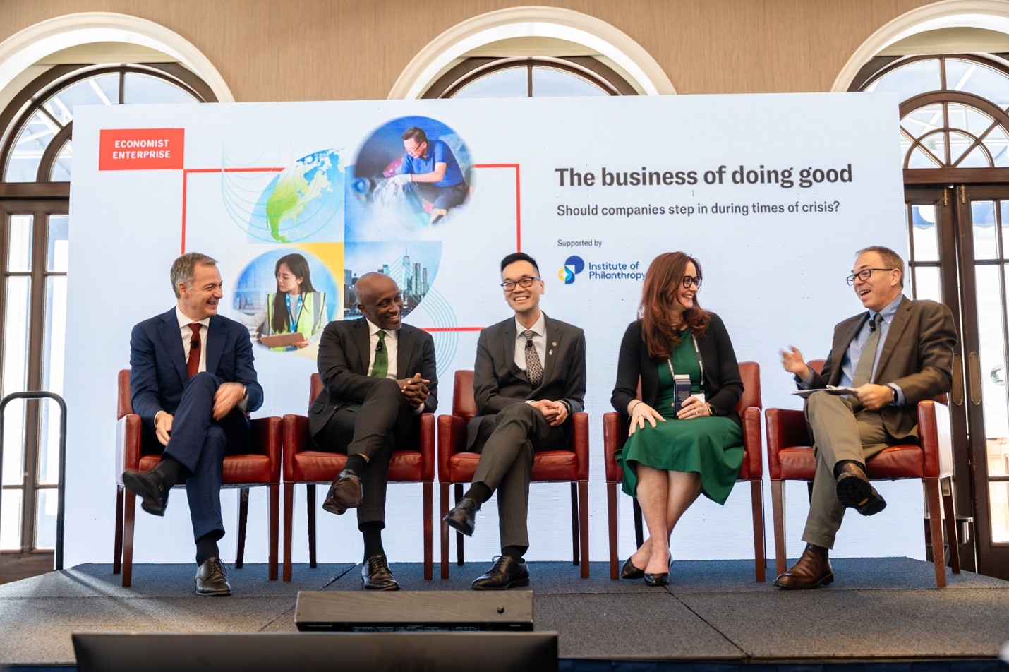 At the UN General Assembly this year, the Economist Enterprise launched a report with a panel discussion featuring representatives from the Institute of Philanthropy, UNDP, Microsoft, and OCHA. Photo: The Economist/I love you productions